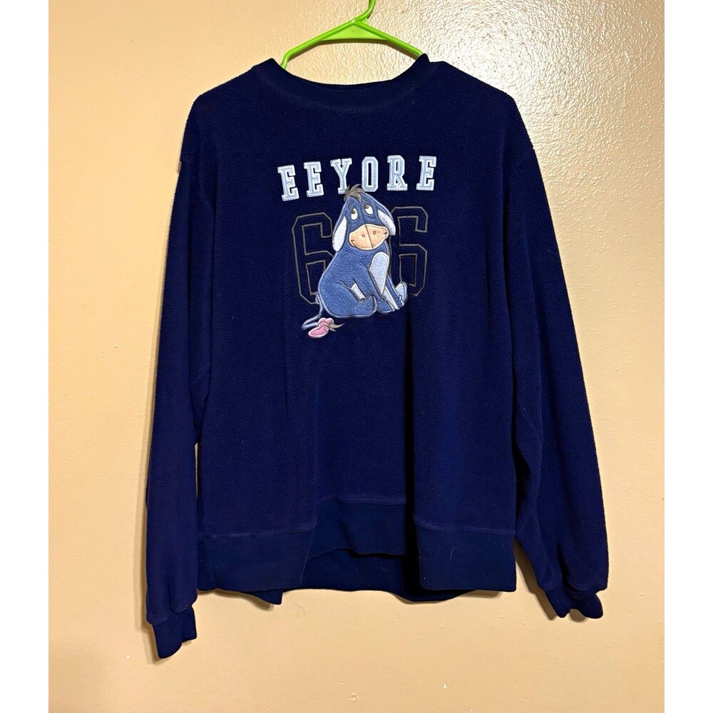 Vintage Disney Store Eeyore Graphic Crewneck Sweatshirt Navy Blue Size M